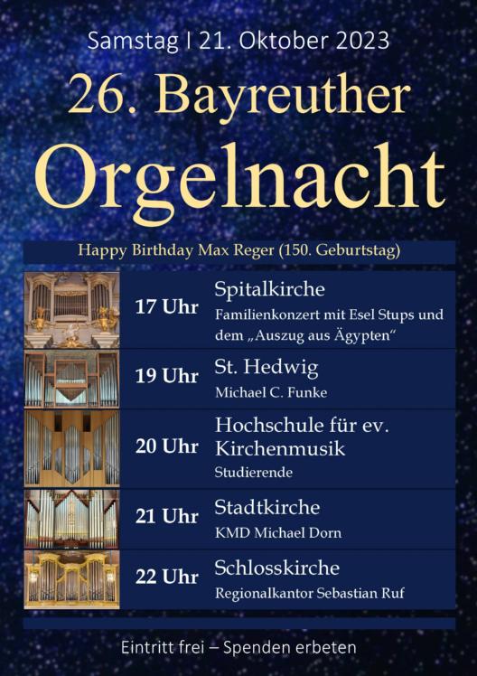 Plakat Bayreuther Orgelnacht 2023