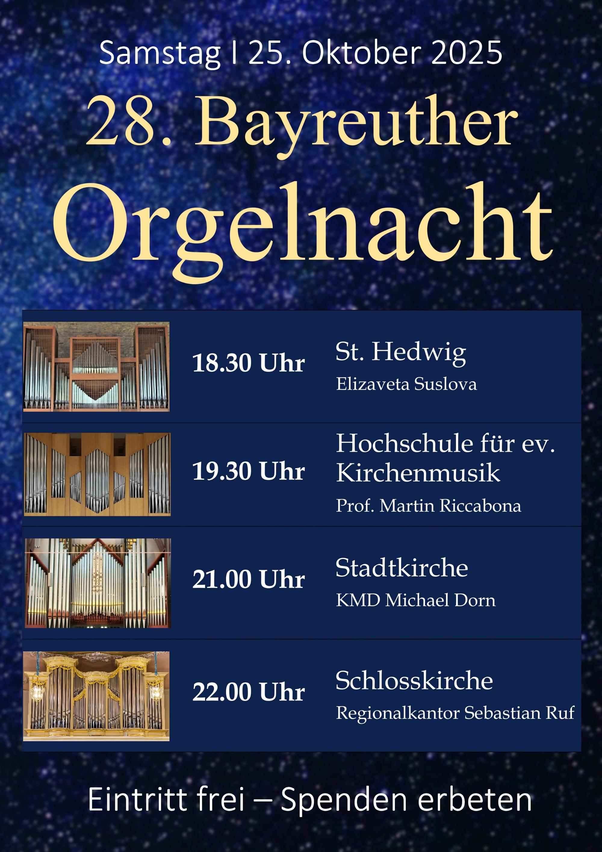 Plakat Bayreuther Orgelnacht 2025